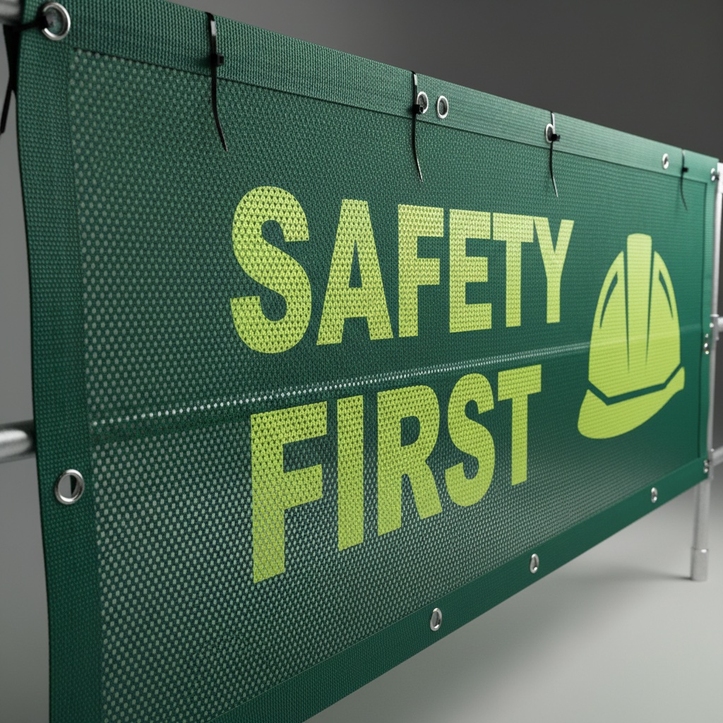 Construction site mesh banner