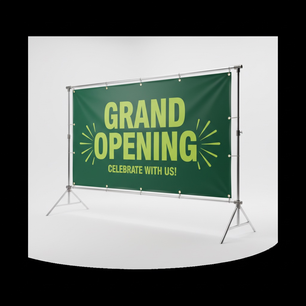 Grand opening banner for retail store