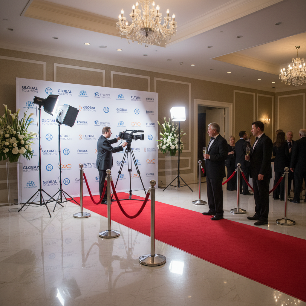 Event backdrop for corporate conference