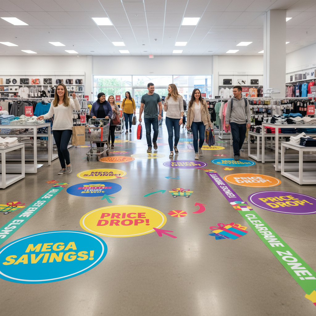 Floor graphics for retail promotion